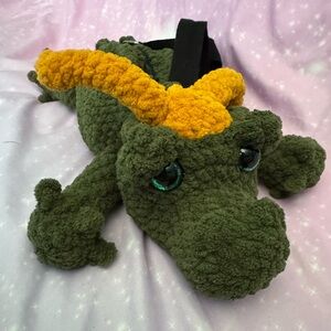 Handmade crochet alligator Loki purse